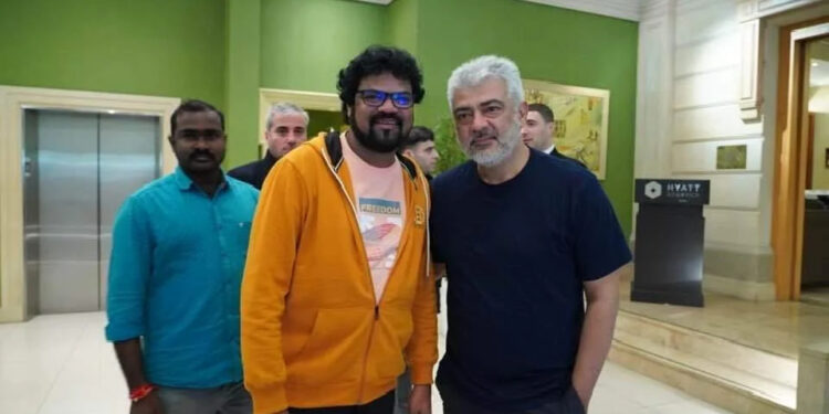 Ajith’s Heartwarming Gesture Wins Applause as He Meets Cinematographer Upendra Kumar and Fans in Azerbaijan during ‘Vidaamuyarchi’ Promotion