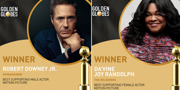Early Golden Globes Honors Bestowed Upon Da’Vine Joy Randolph and Robert Downey Jr.