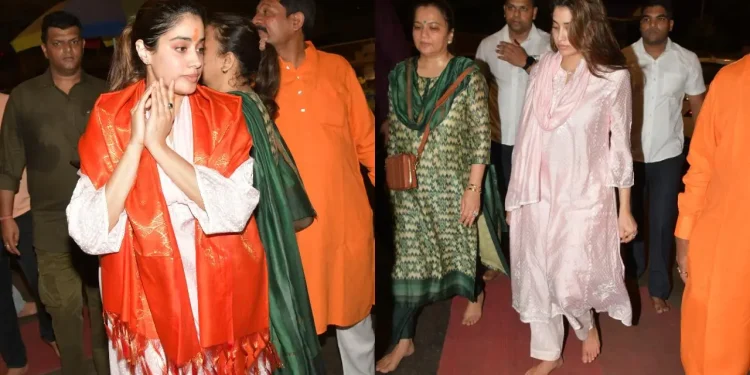 Janhvi Kapoor Goes Barefoot to Siddhivinayak Temple on Gudi Padwa