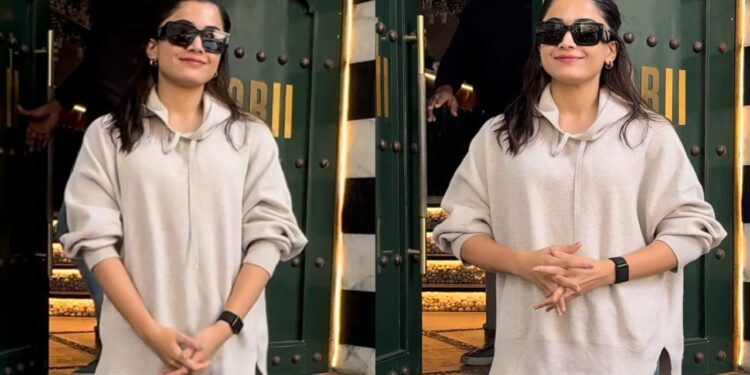 Rashmika Mandanna’s cozy hoodie paired with denim jeans is the ideal choice for a morning coffee run
