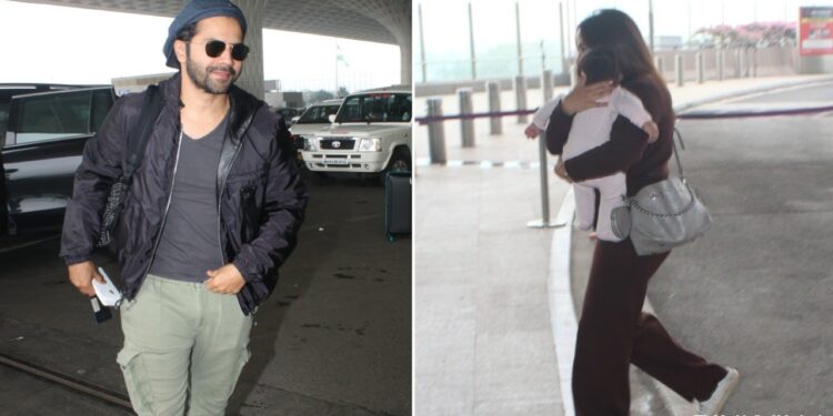 Varun Dhawan’s wife Natasha Dalal holds daughter Lara close as trio