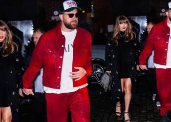 Taylor Swift gives her date night with Travis Kalce a runway twist with corset dress 