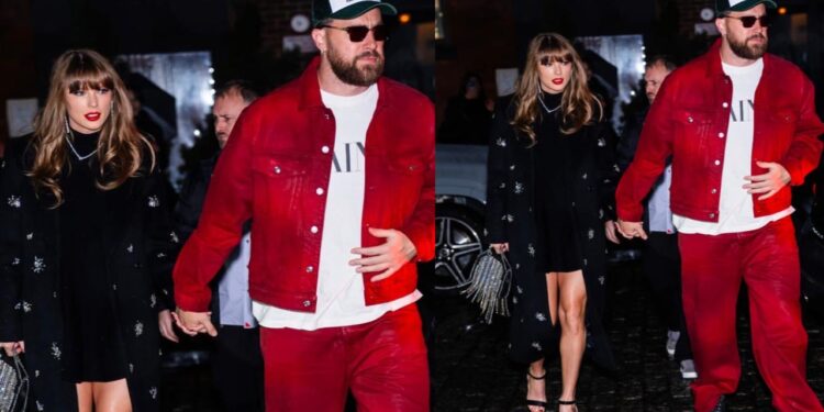 Taylor Swift gives her date night with Travis Kalce a runway twist with corset dress 