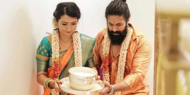 KGF Hero and His wife Celebrates the Ugadi